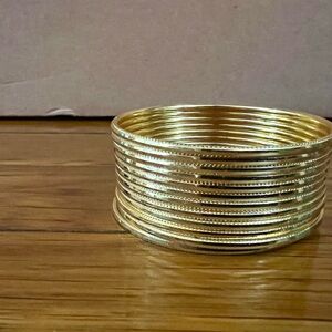 Vintage gold metal bangles, size 2